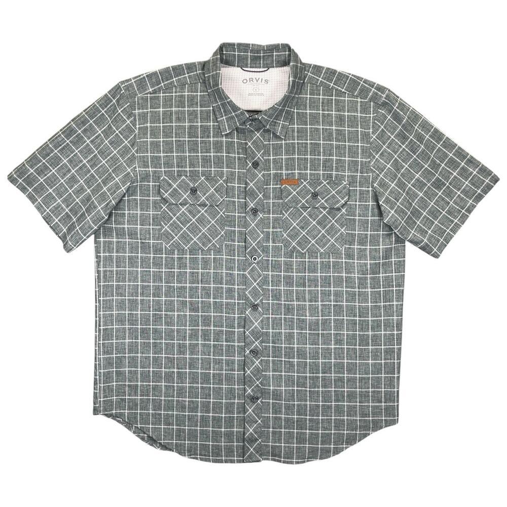 Orvis Classic Collection Outdoor Shirt Men’s L Gray Plaid Polyester
